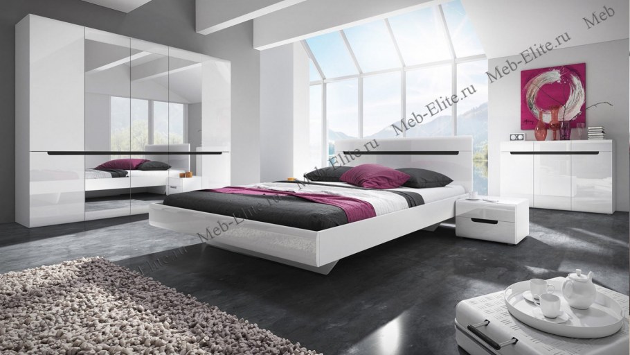 Спальный гарнитур черно белый