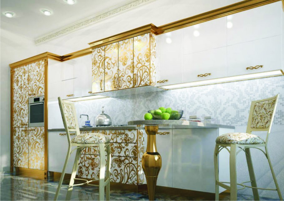 Фартук для кухни из мозаики