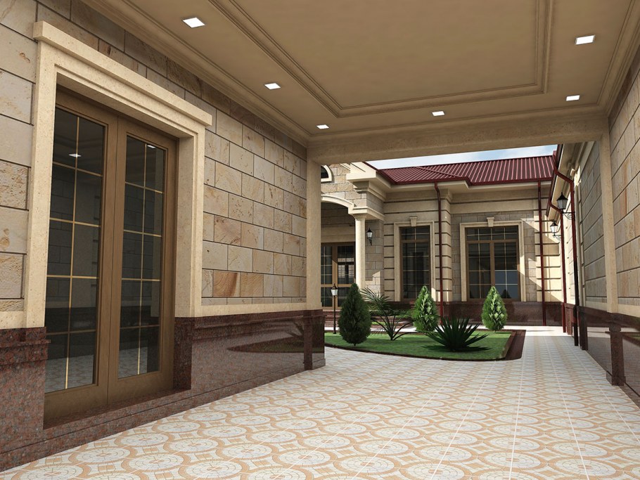 Травертин фасад Узбекистан Андижан