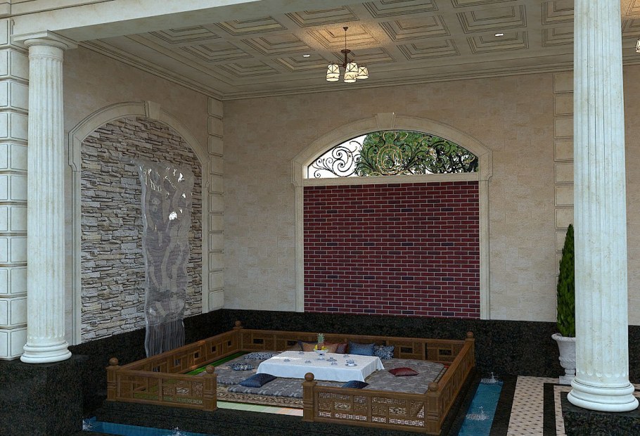 Травертин фасад Узбекистан Самарканд