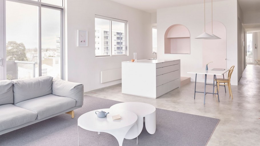 Интерьер в пастельно розовых тонах