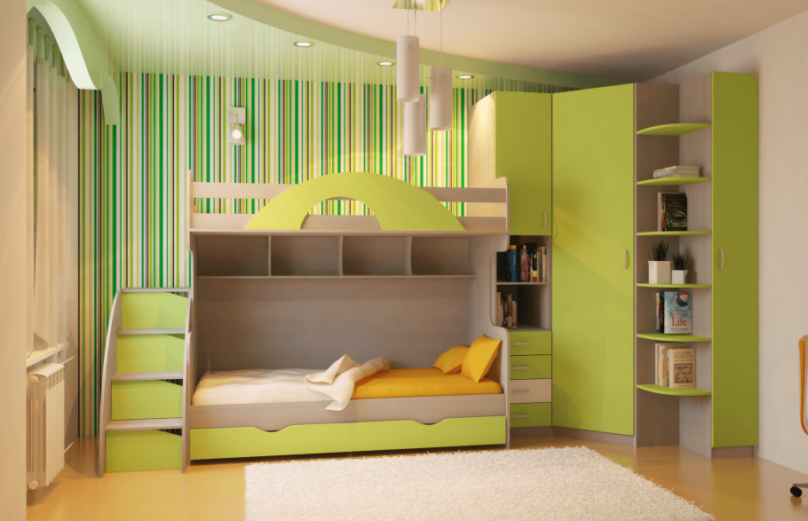 Двухэтажная детская комната