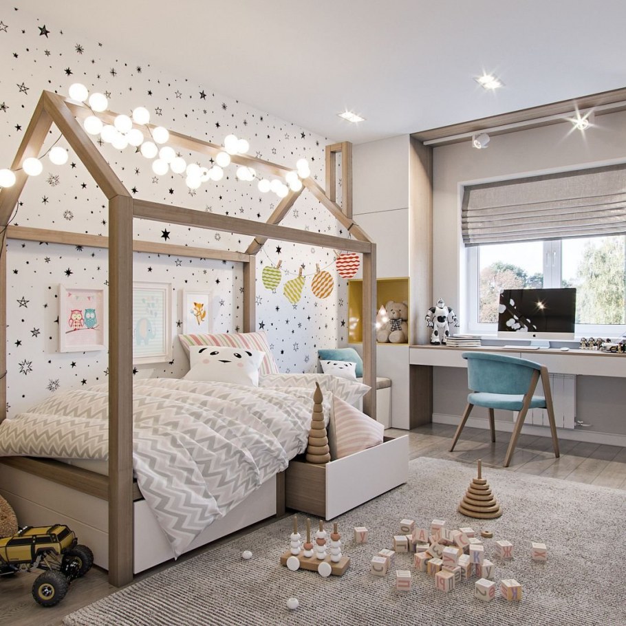 Кровать домик в интерьере