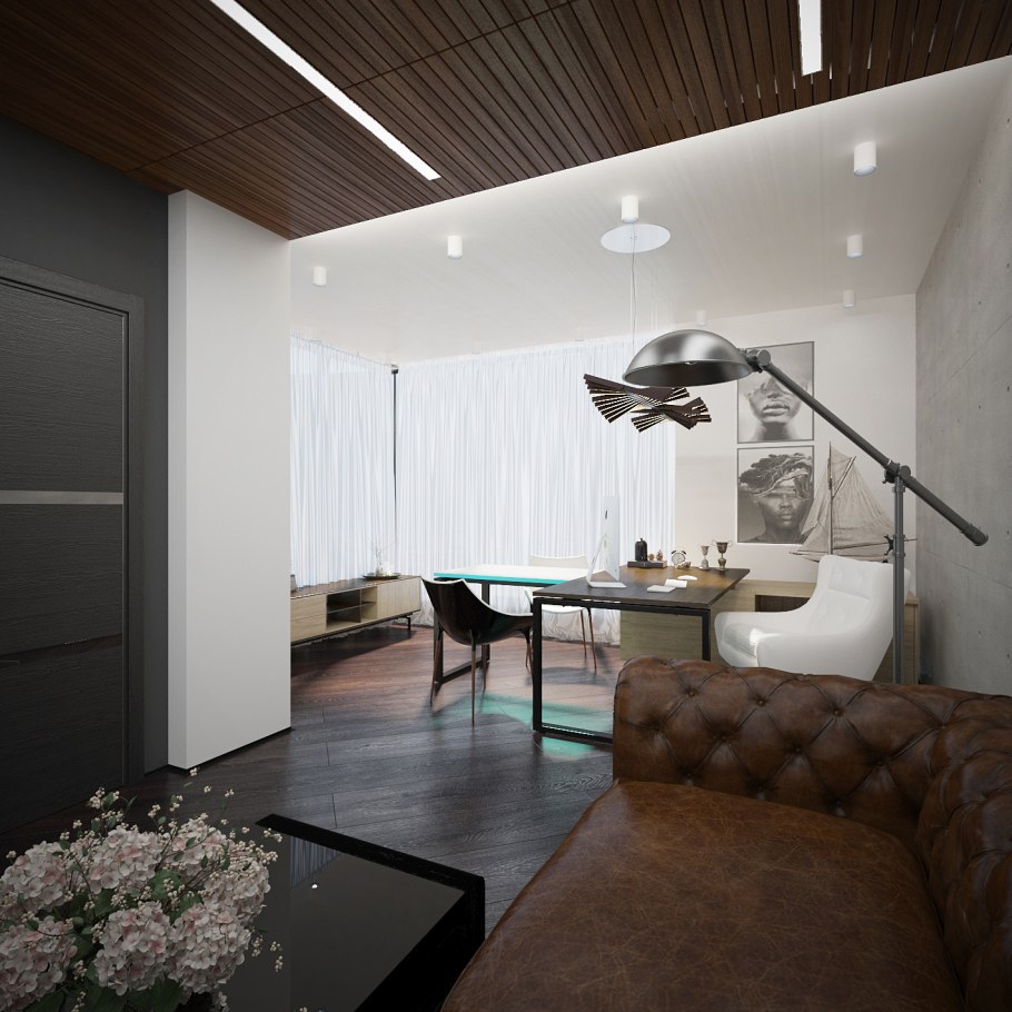 Кабинет в стиле лофт