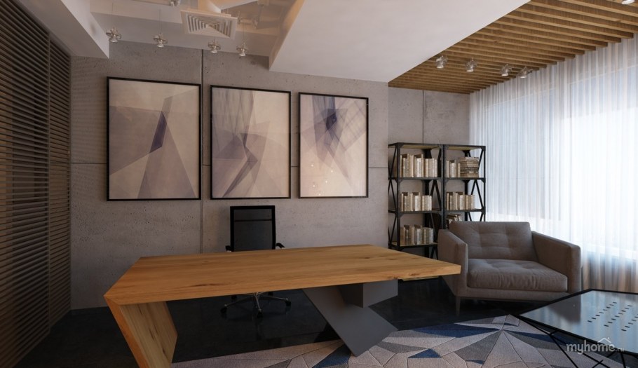 Современный офис руководителя в стиле лофт