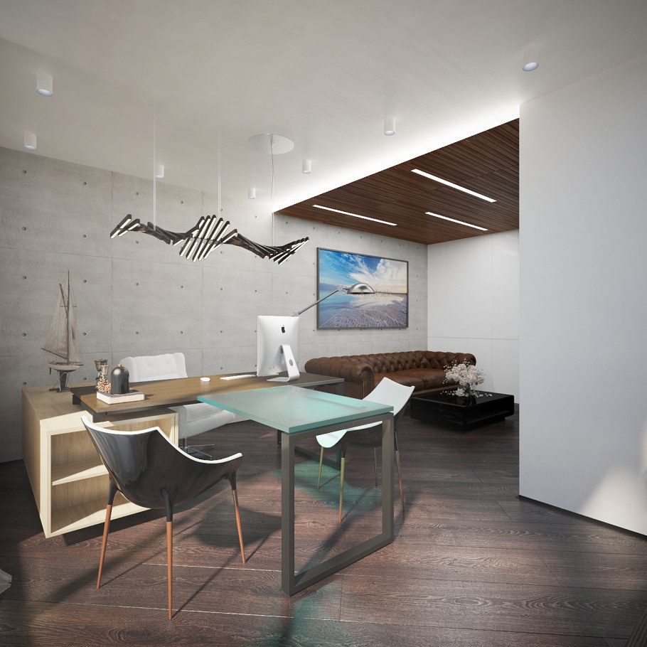 Интерьер кабинета в стиле лофт