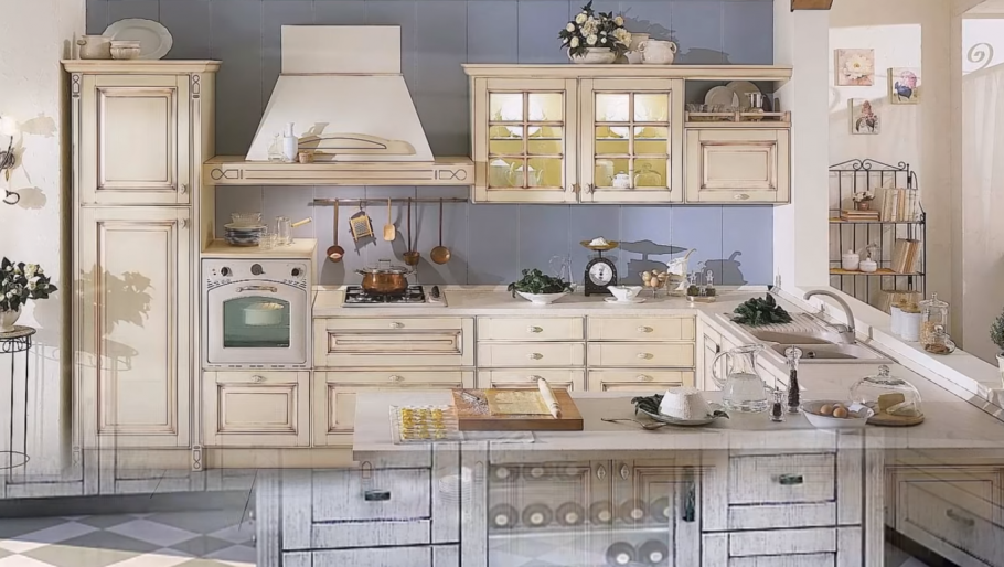 Кухня Прованс зеленая Лорен