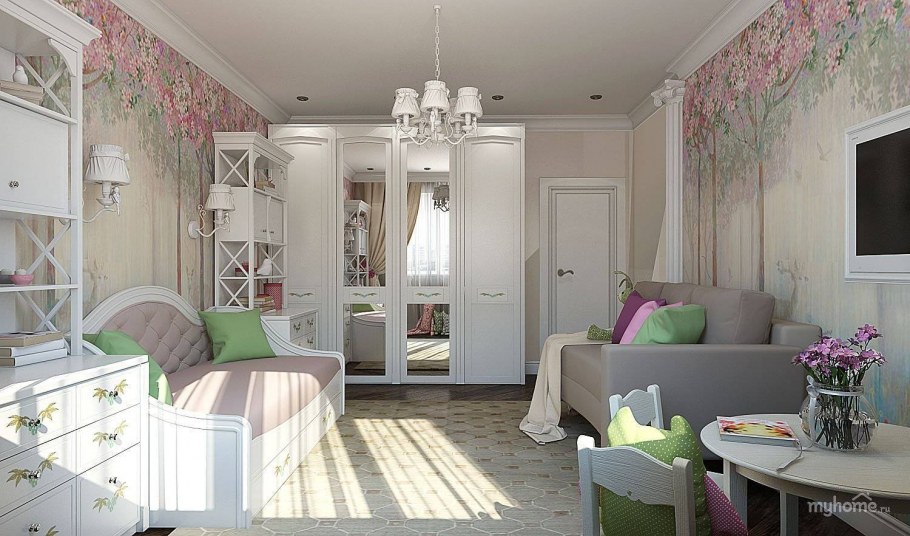 Комната для девочки в классическом стиле