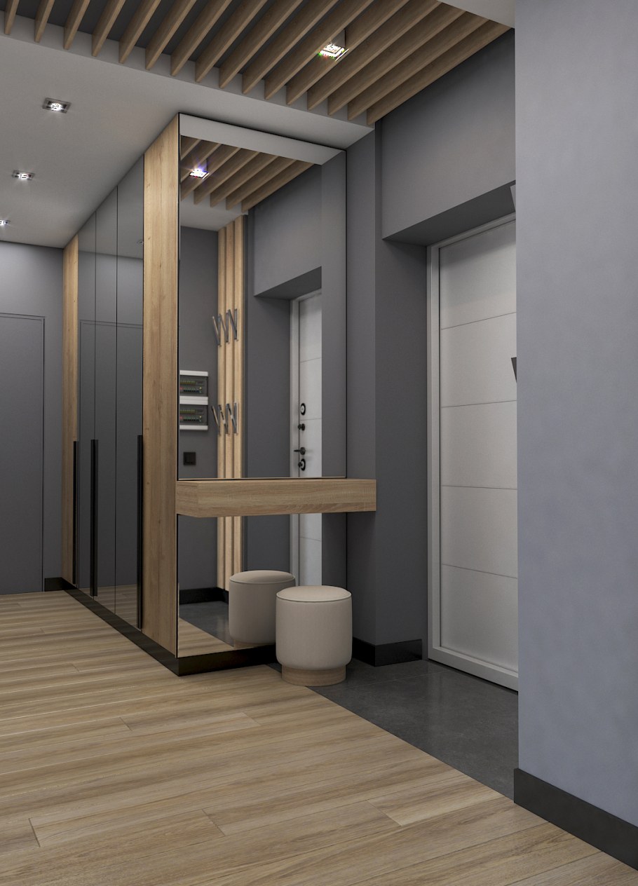 Рейки деревянные в современном интерьере