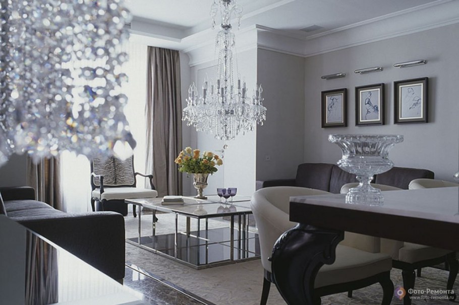 Хрусталь в интерьере гостиной