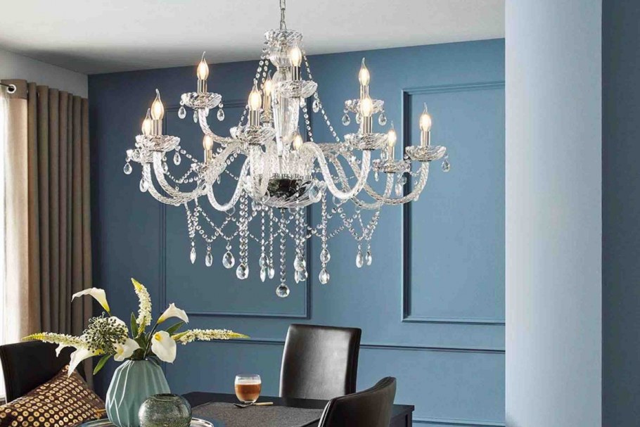 Хрустальная люстра в интерьере
