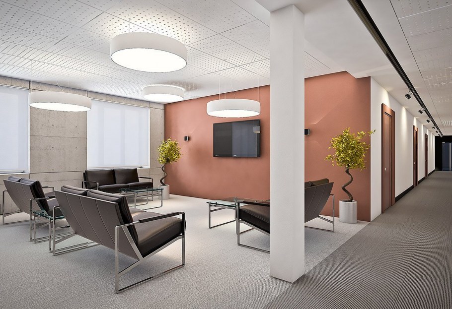 Офисный интерьер в синих тонах