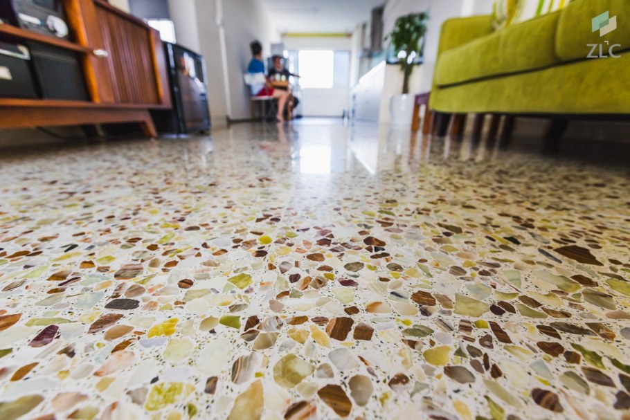 Наливной эпоксидный пол терраццо