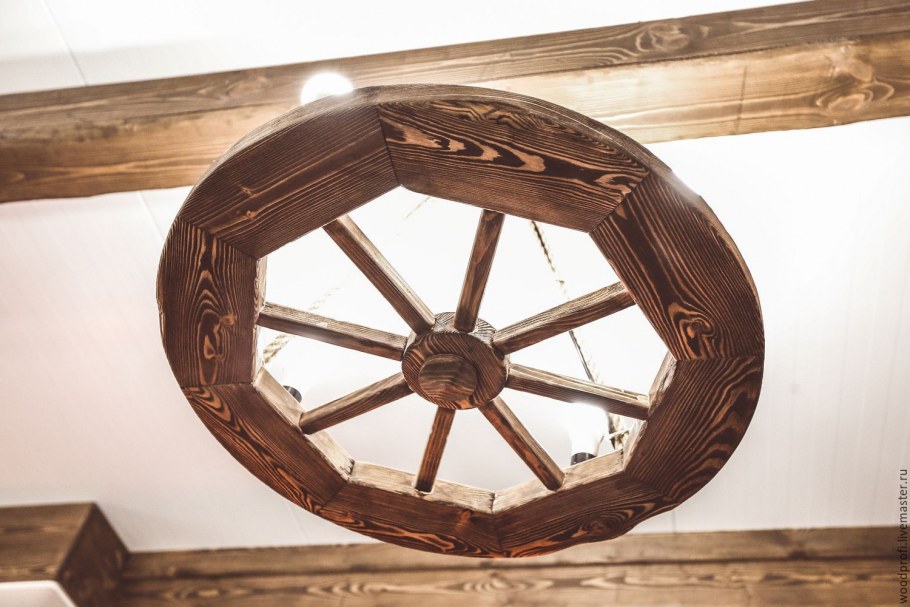 Декор из колеса от телеги