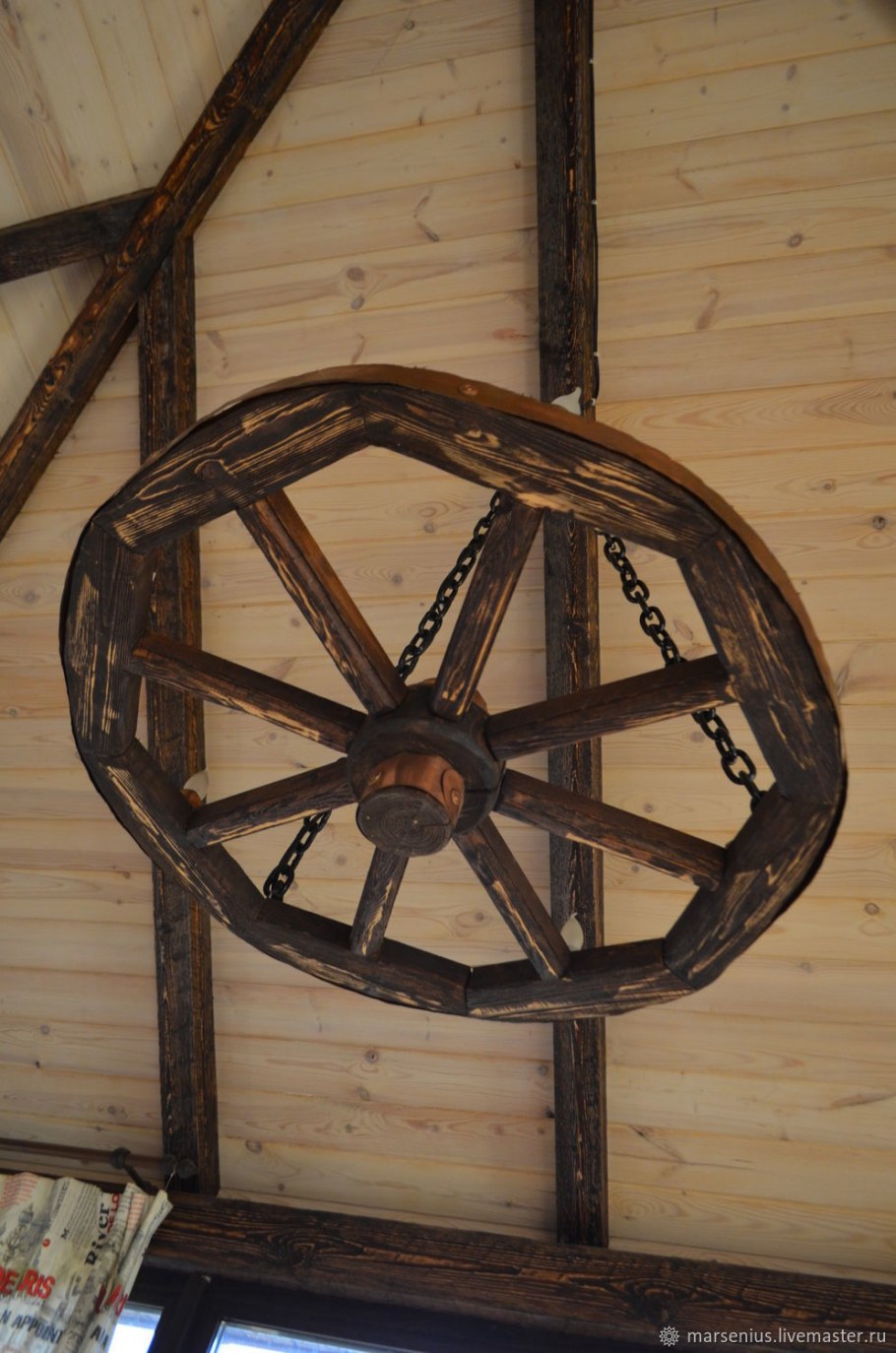 Колесо от телеги деревянное