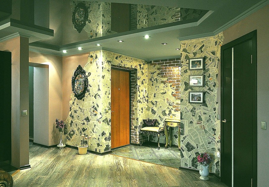 Отделка искусственным камнем прихожей