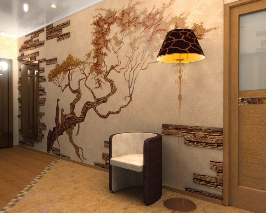 Отделка стен в прихожей