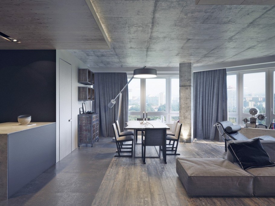 Лофт цементная штукатурка