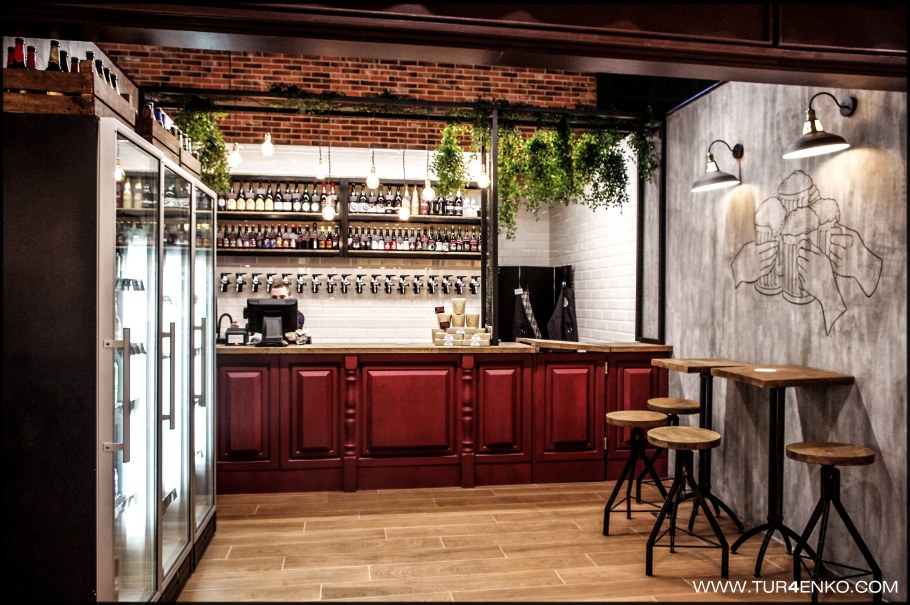 Интерьер пивного магазина в стиле Loft