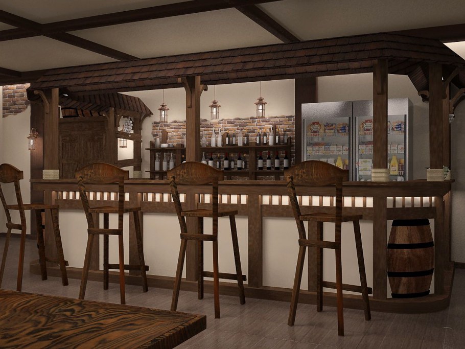 Барная стойка в деревенском стиле