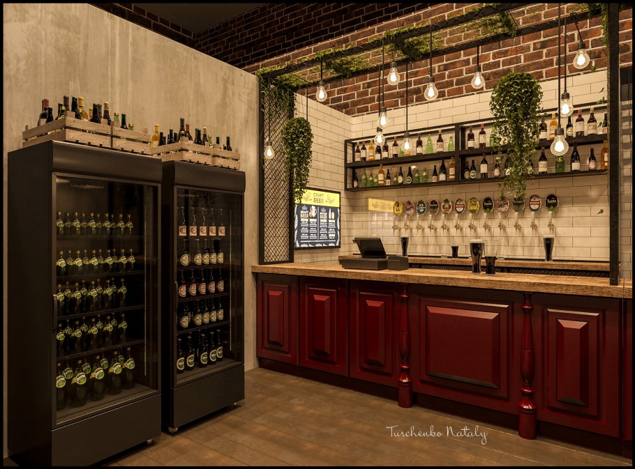 Пивной бар в стиле лофт