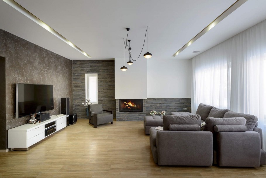 Декоративная штукатурка в гостиной