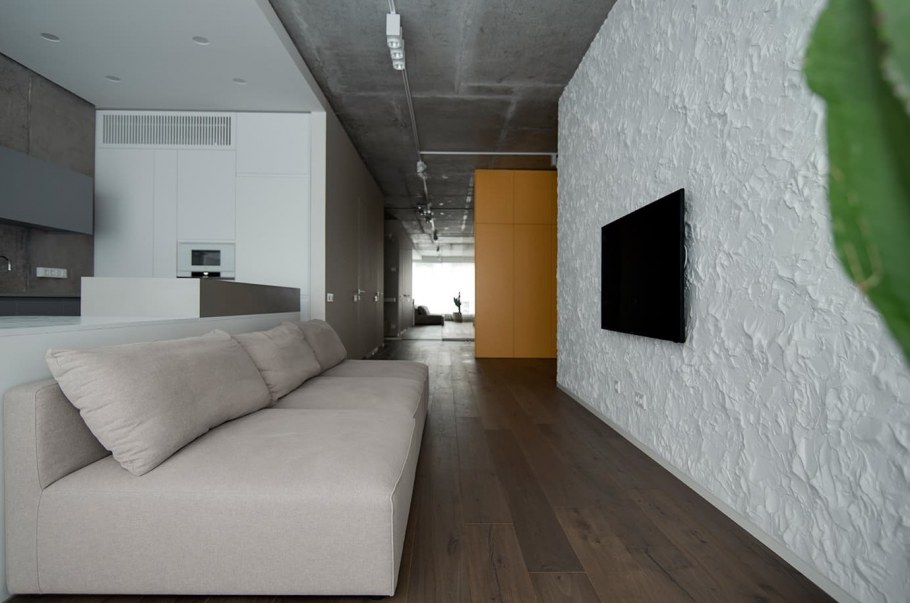 Штукатурка микроцемент спальня