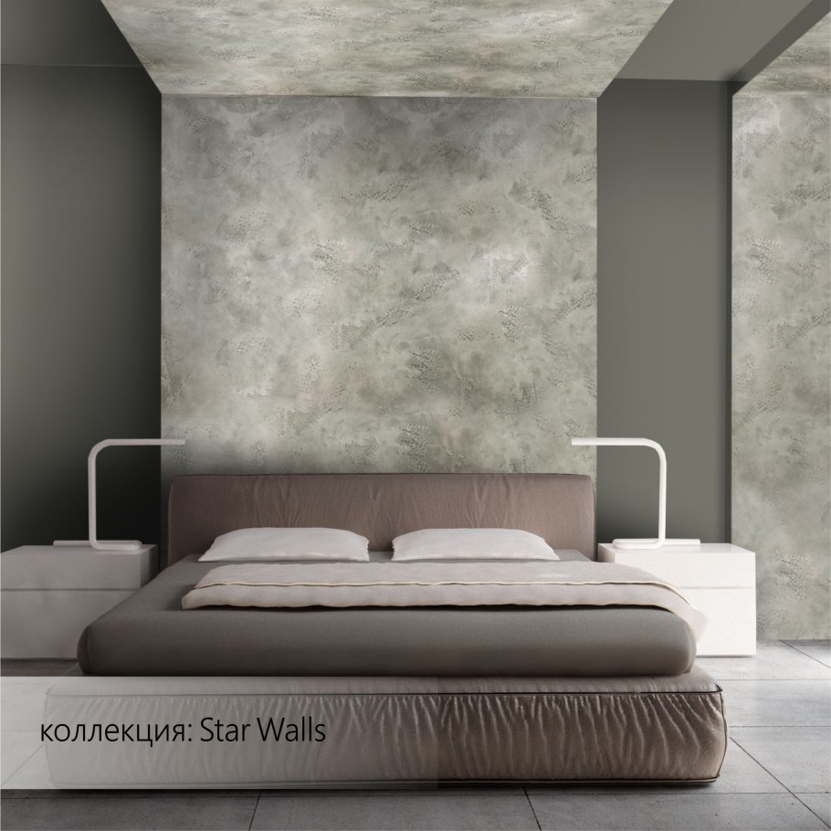 Декоративная штукатурка в спальне