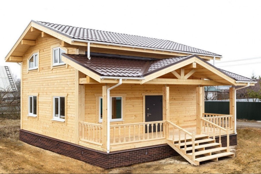 Проект дачного домика с террасой