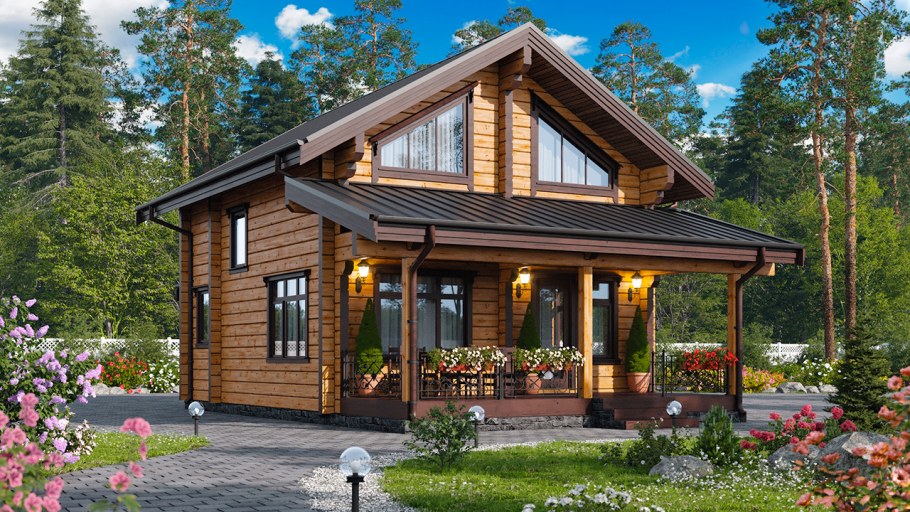 Небольшой коттедж с террасой