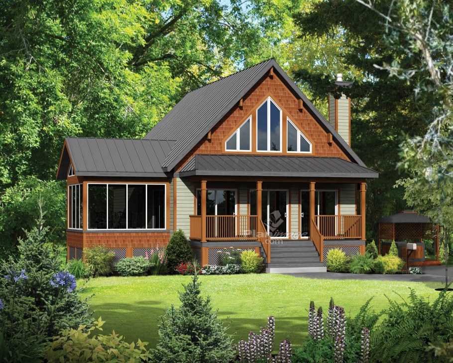 Баня с террасой под одной крышей 6х4м