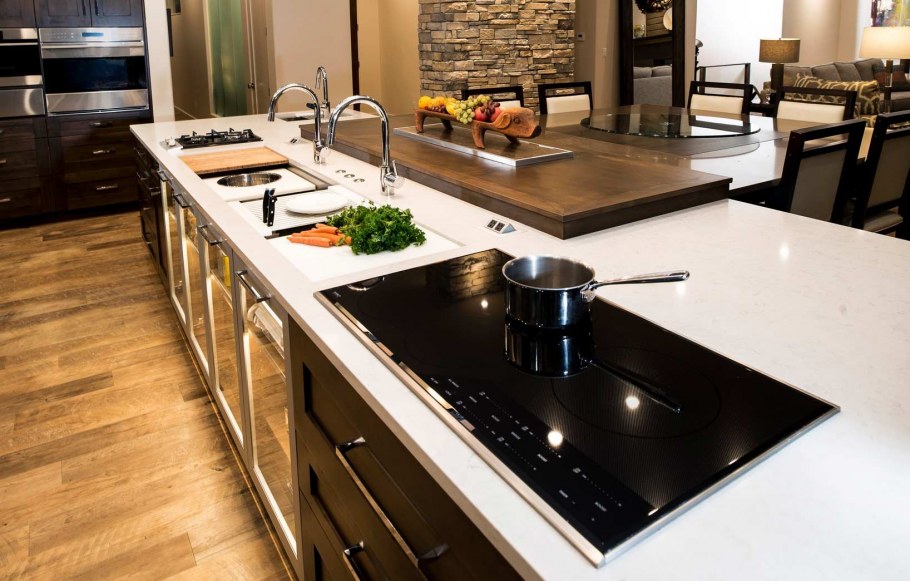 Кухня с островком в стиле Минимализм