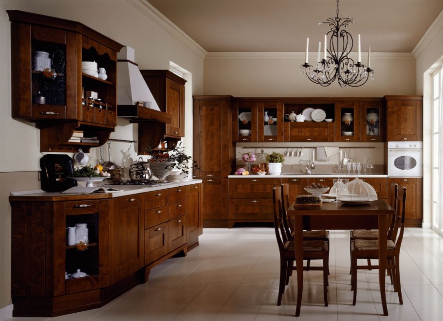 Кухня в коричнево-бежевых тонах