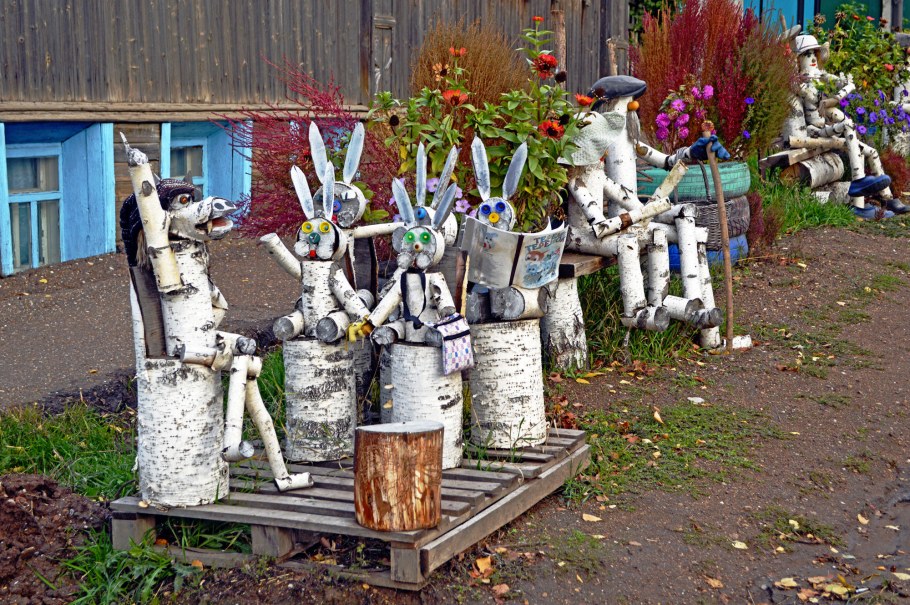 Колодец из березы для сада