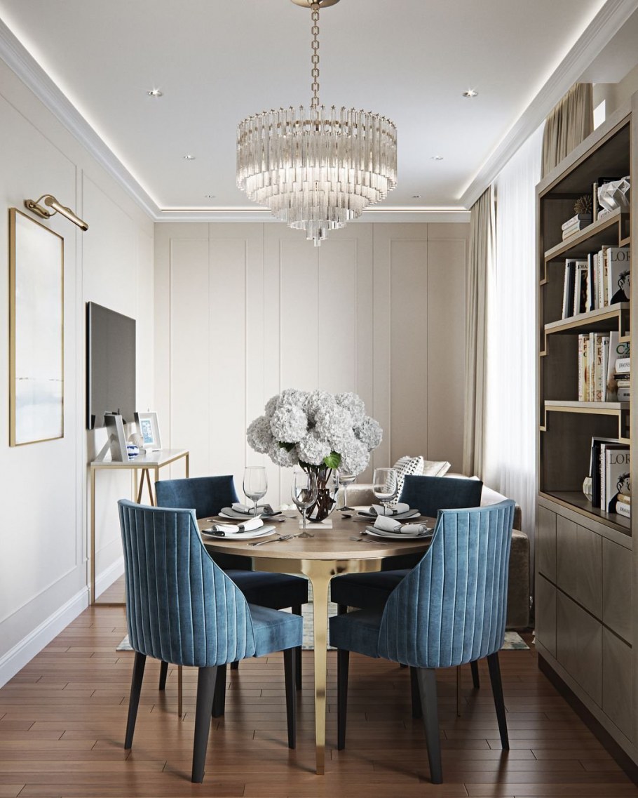 Кухня столовая гостиная в стиле Неоклассика