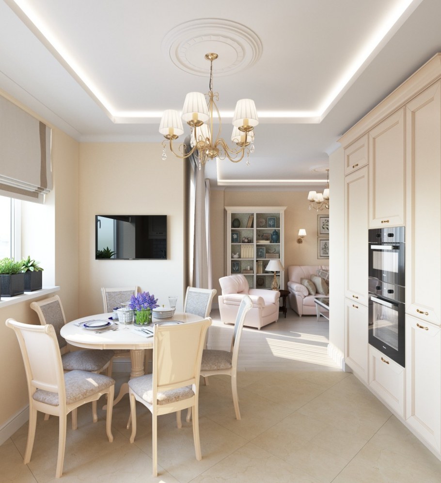 Кухня гостиная в стиле современной классики