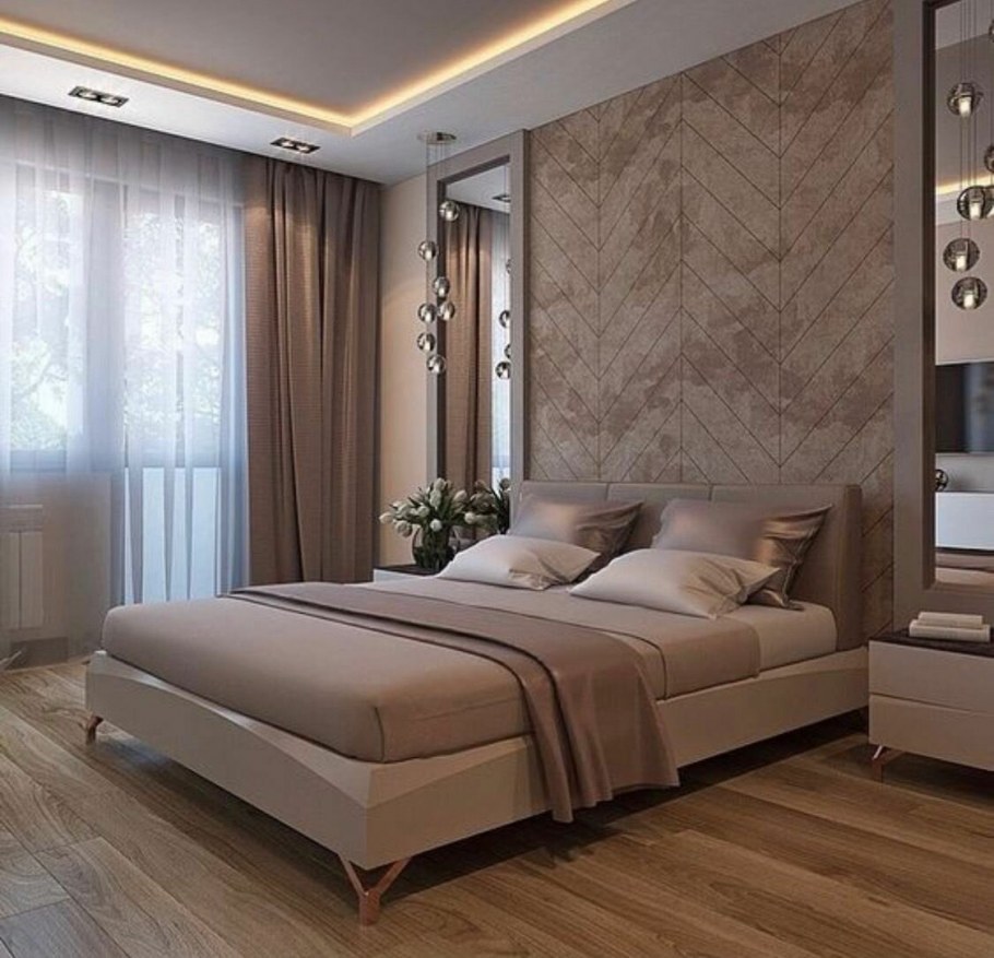 Красивая отделка спальни