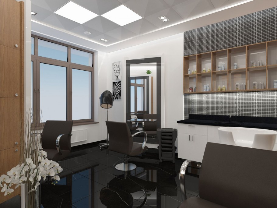 Интерьер парикмахерской в стиле Минимализм