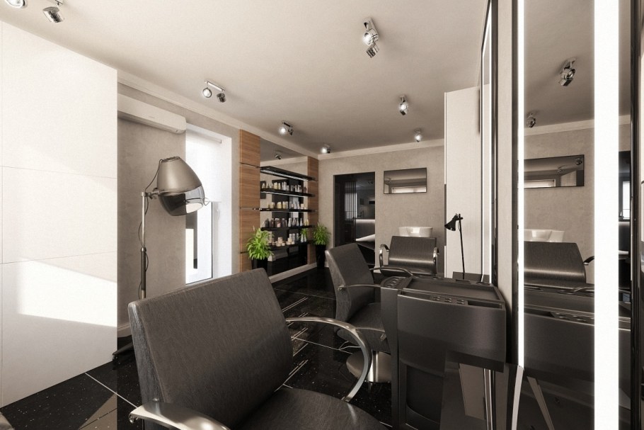Интерьер маленькой парикмахерской