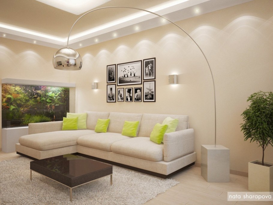 Отделка стен в гостиной