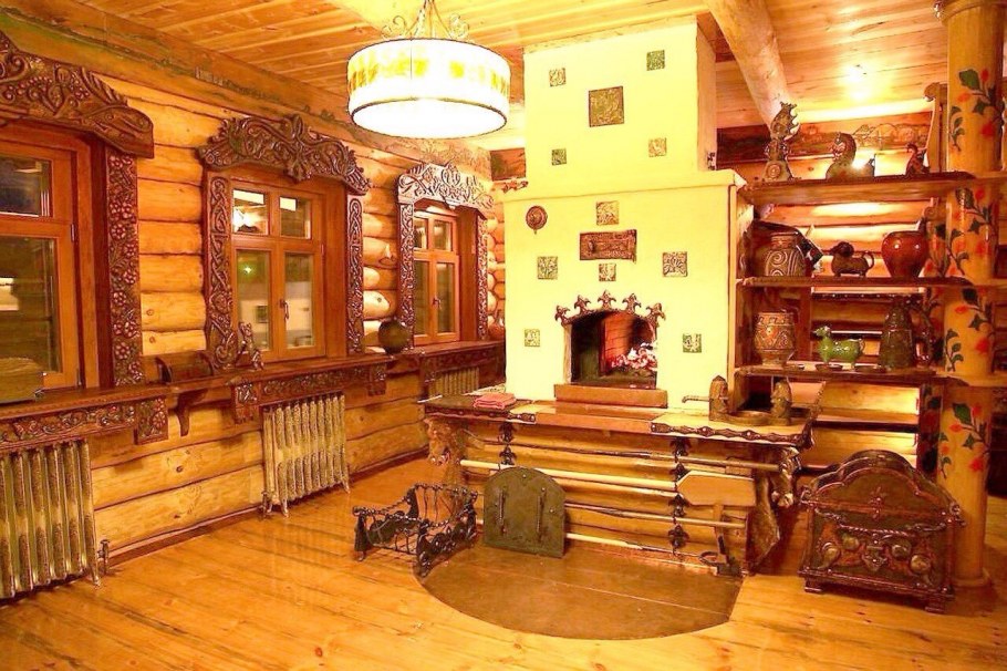 Бревенчатый дом в стиле русская изба