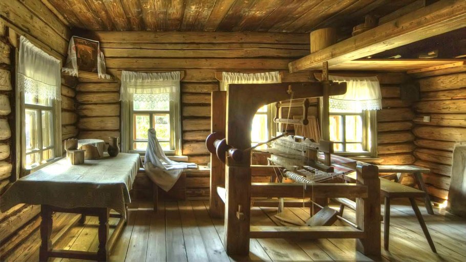 Интерьер деревенской избы