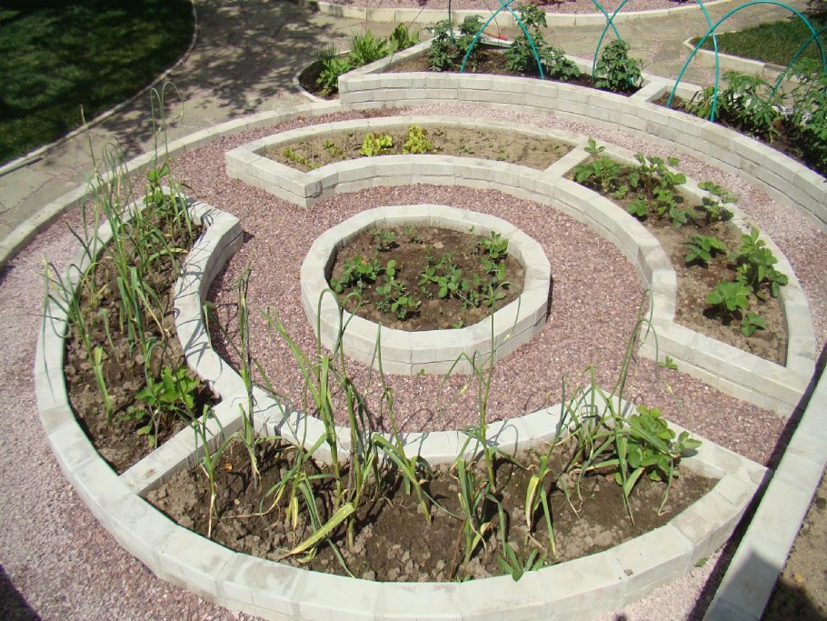 Клумбы для цветов круглые