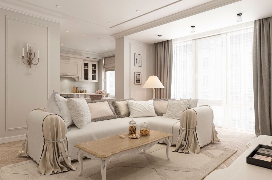 Гостиная в бирюзовых тонах