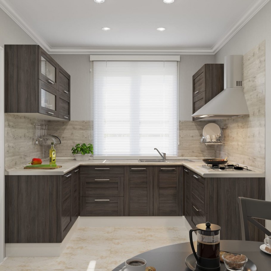 Кухня белый верх темный низ