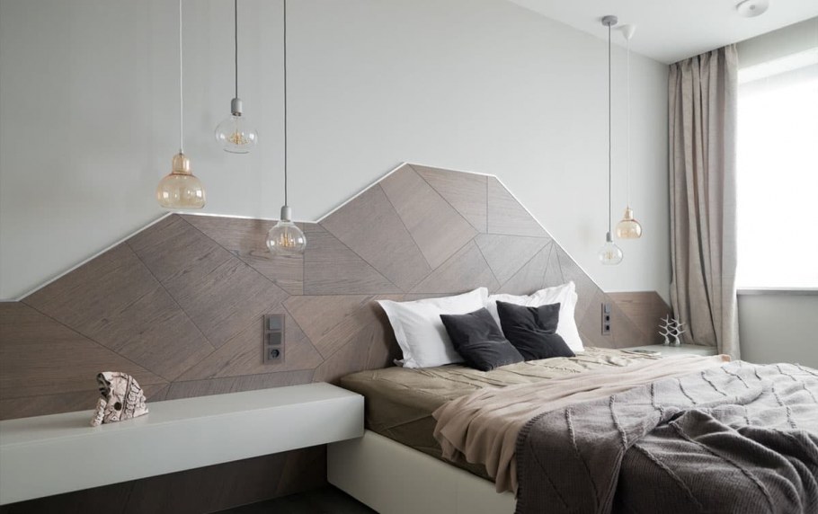 Подвесные светильники над кроватью