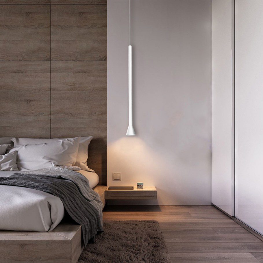 Подвесные светильники в спальне