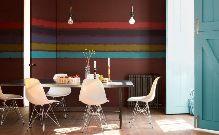 Двухцветное окрашивание стен