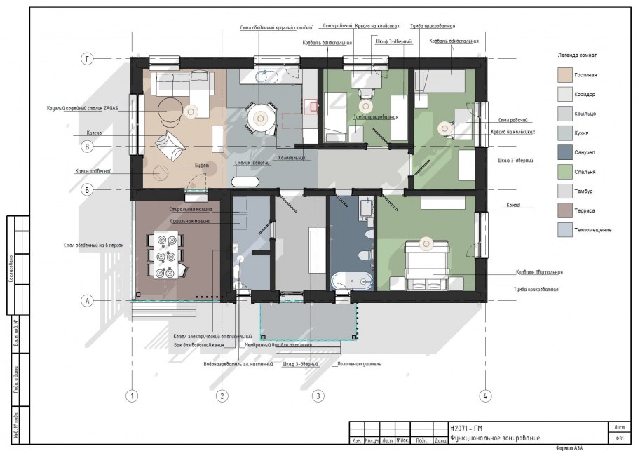 План зонирования помещений