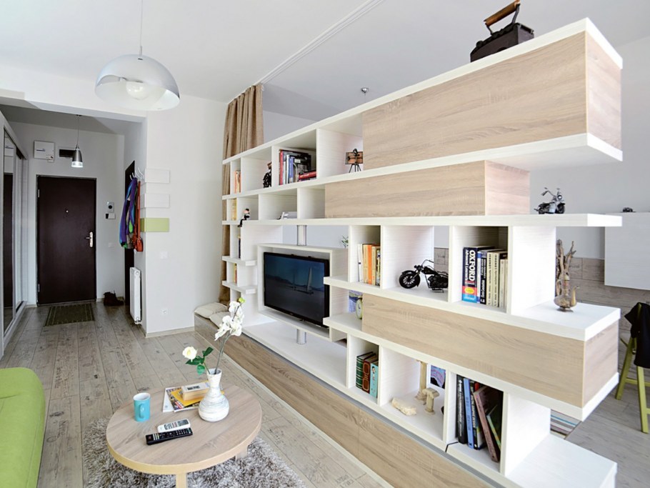 Стеллаж для зонирования комнаты